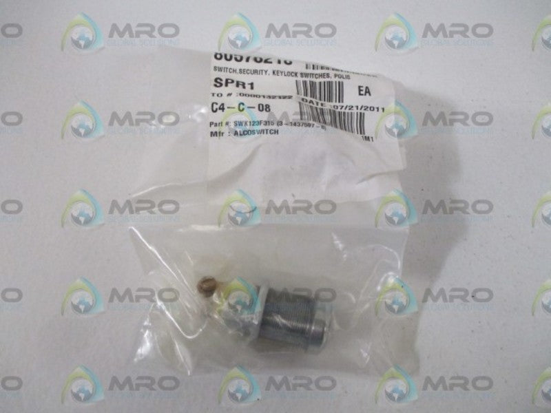 ALCOSWITCH SWK123F315 SECURITY KEYLOCK SWITCH(NO KEY) * NEW IN A BAG *