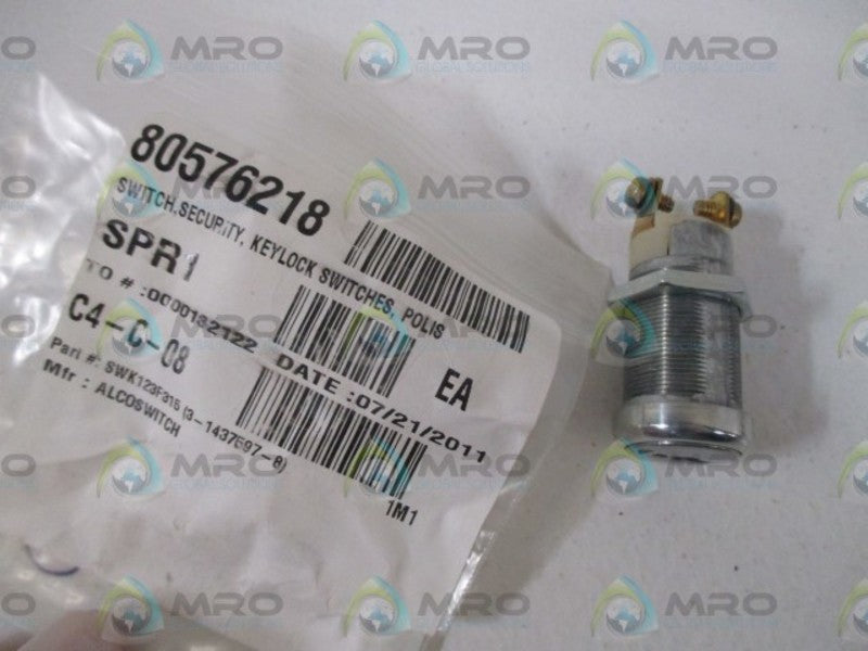 ALCOSWITCH SWK123F315 SECURITY KEYLOCK SWITCH(NO KEY) * NEW IN A BAG *
