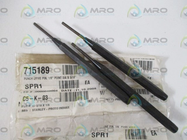 LOT OF 3 STANLEY 47 5/16/1/8 PUNCH DRIVE PIN *NEW IN A  BAG*