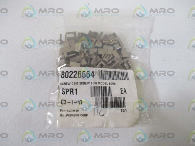 LOT OF 116 PEGASUSC CORP. 208569 SCERW FOR MODEL E256 *NEW IN A BAG*