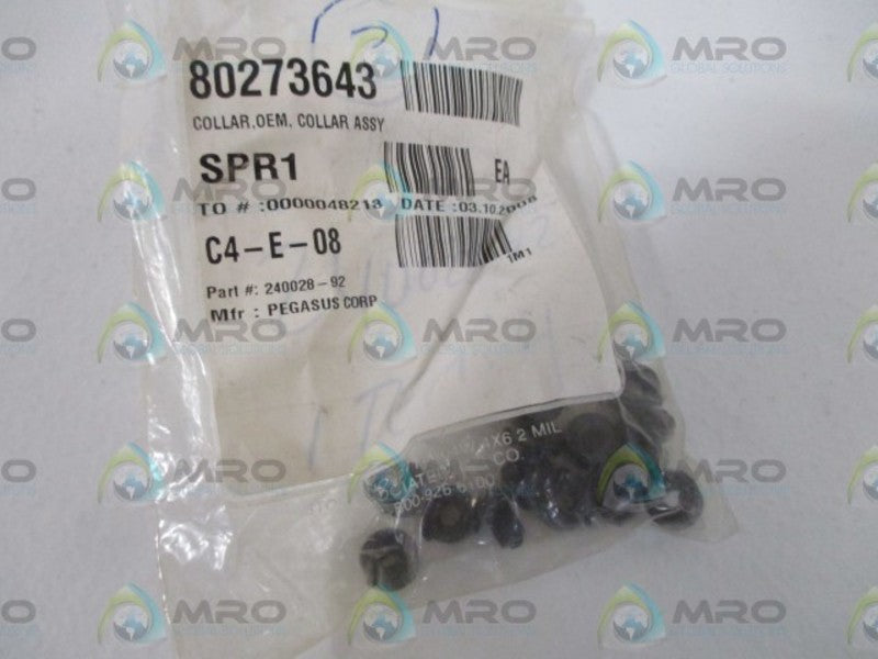 LOT OF 15 PEGASUS CORP. 240028-92 COLLAR ASSY. *NEW IN A BAG*