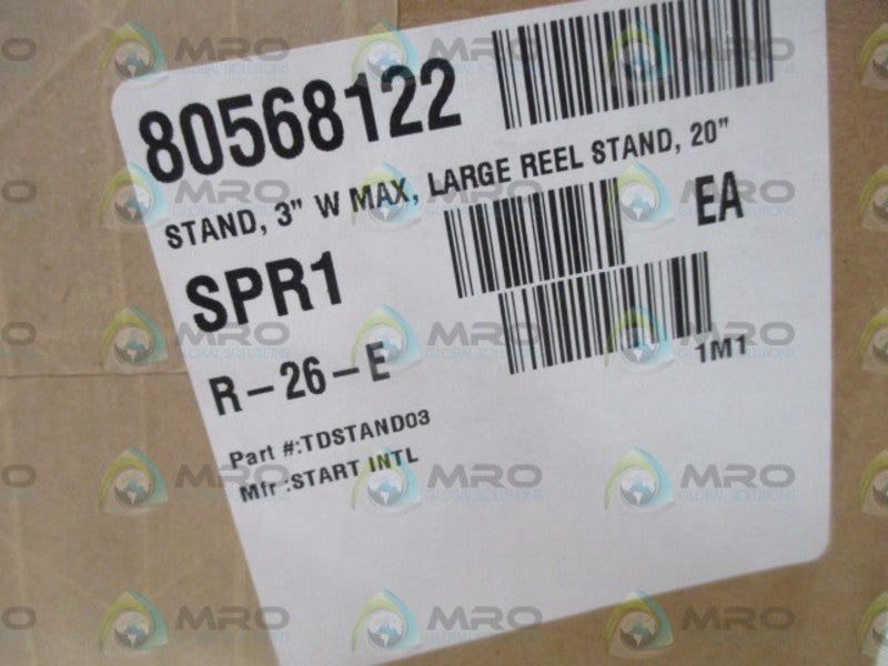 START INTL. TDSTAND03 3" W MAX LARGE REEL STAND * FACTORY SEALED *