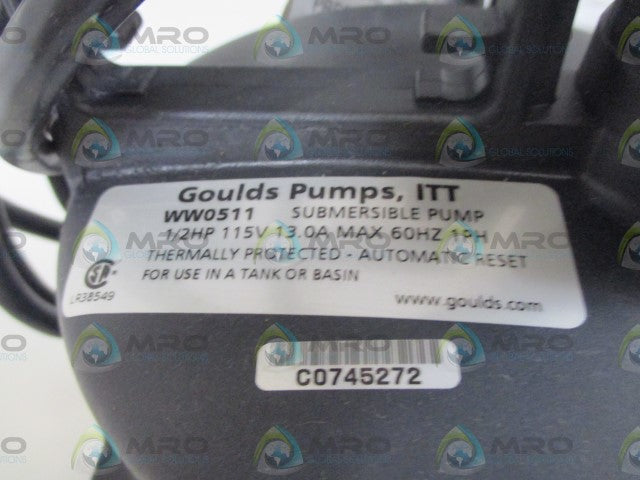 GOULDS PUMP WW0512 SUB SEWAGE PUMP *NEW IN BOX*