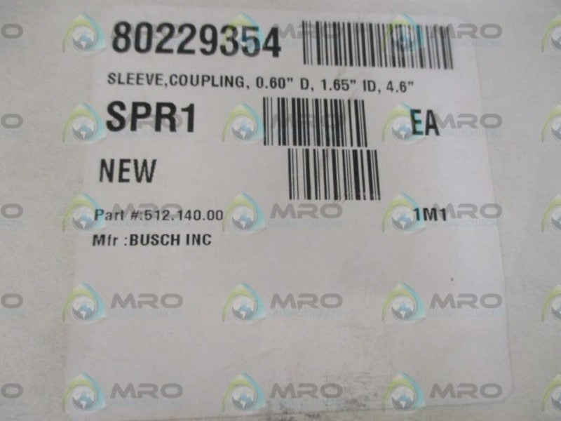 BUSCH 512.140.00 COUPLING SLEEVE * ORIGINAL PACKAGE *