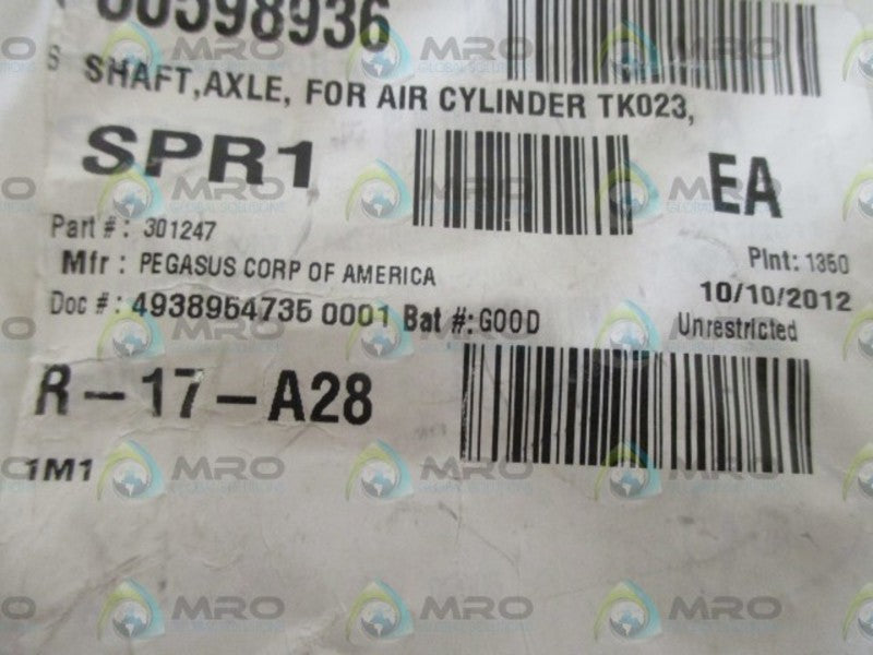 LOT OF 13 PEGASUS CORP. 301247 AXLE SHAFT FOR AIR CYLINDER *NEW IN A BAG*