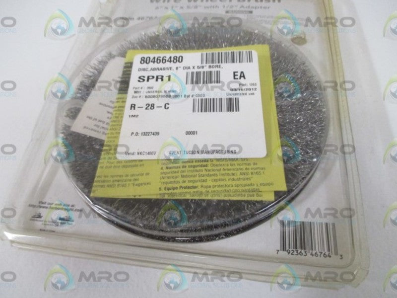 HARBOR FREIGHT 46764 WIRE WHEEL BRUSH * ORIGINAL PACKAGE *