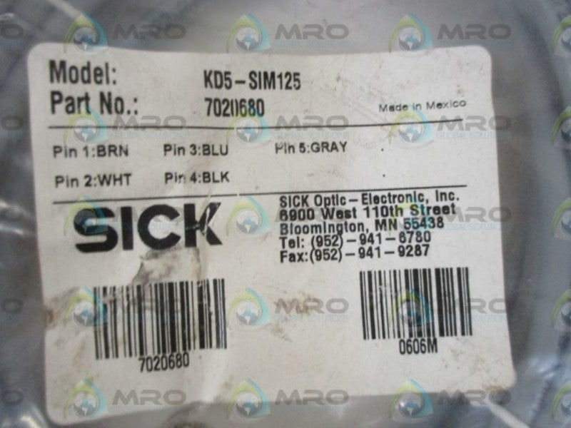 SICK KD5-SIM125 SENSOR CABLE * NEW IN A BAG *