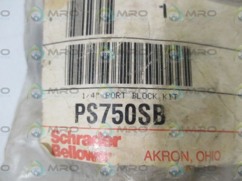 SCHRADER BELLOW PS750SB 1/4" PORT BLOCK KIT * NEW IN A BAG *
