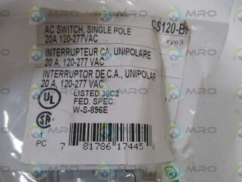 BRYANT CS120-BI AC SWITH SINGLE POLE * NEW IN A FACTORY BAG *