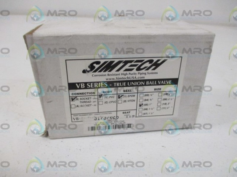 SIMTECH VBXV105 1" TRUE UNION BALL VALVE *NEW IN BOX*