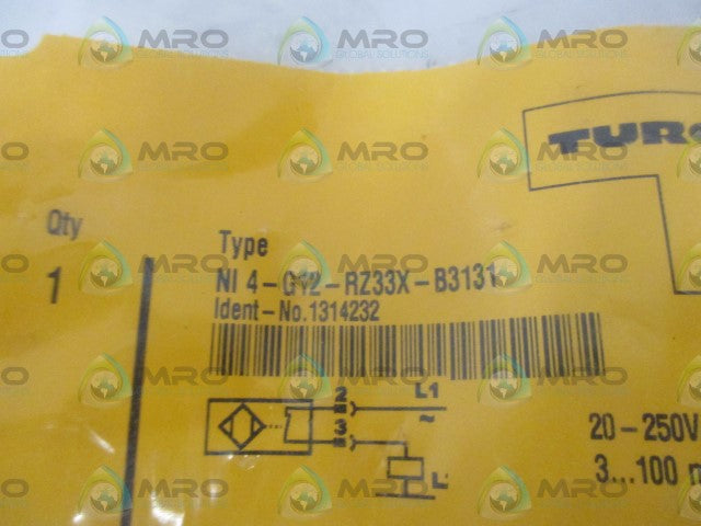 TURCK NI 4-G12-RZ33X-B3131 PROXIMITY SENSOR * NEW IN A FACTORY BAG *