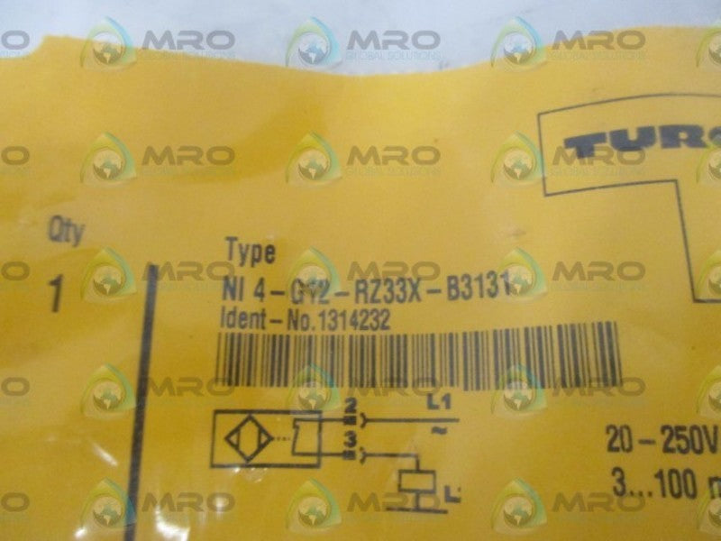 TURCK NI 4-G12-RZ33X-B3131 PROXIMITY SENSOR * NEW IN A FACTORY BAG *