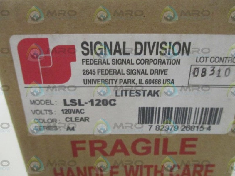 FEDERAL SIGNAL LSL-120C LITESTAK LIGHT MODULE CLEAR * FACTORY SEALED *
