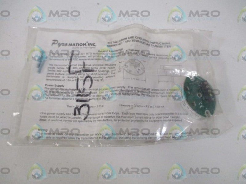 PYRO 401-85U-3115F TEMPERATURE TRANSMITTER * NEW IN A BAG *