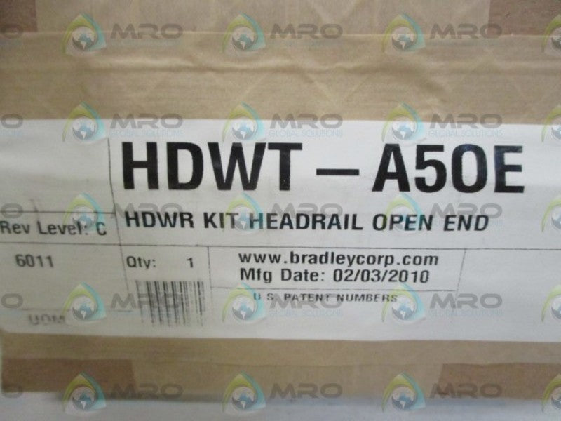 BRADLEY HDWT-A50E KIT HEADRAIL OPEN END * FACTORY SEALED *