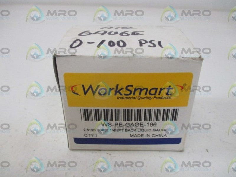 WORKSMART WS-PE-GAGE-196 BACK LIQUID GAUGE*NEW IN BOX*
