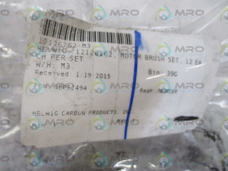 LOT OF 12 HELWIG CARBON 12126262-M3 CARBON BRUSHES *NEW IN A BAG*