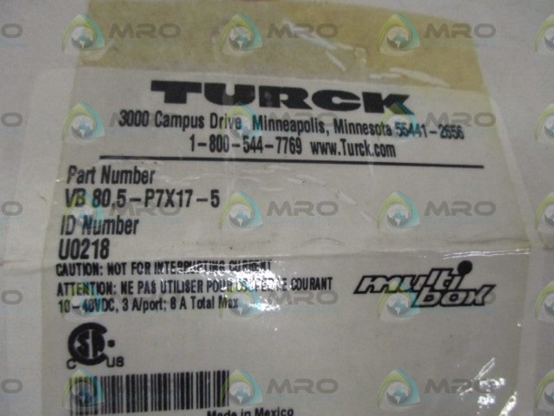 TUCK VB 80.5-P7X17-5 JUCTION BOX 8-PORT CABLE CONDUCTOR *NEW IN BOX*