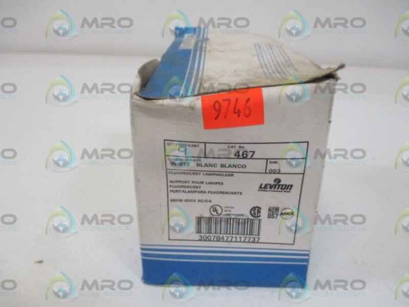 LOT OF 9 LEVITON 467 FLUORESCENT LMAPHOLDER *NEW IN BOX*