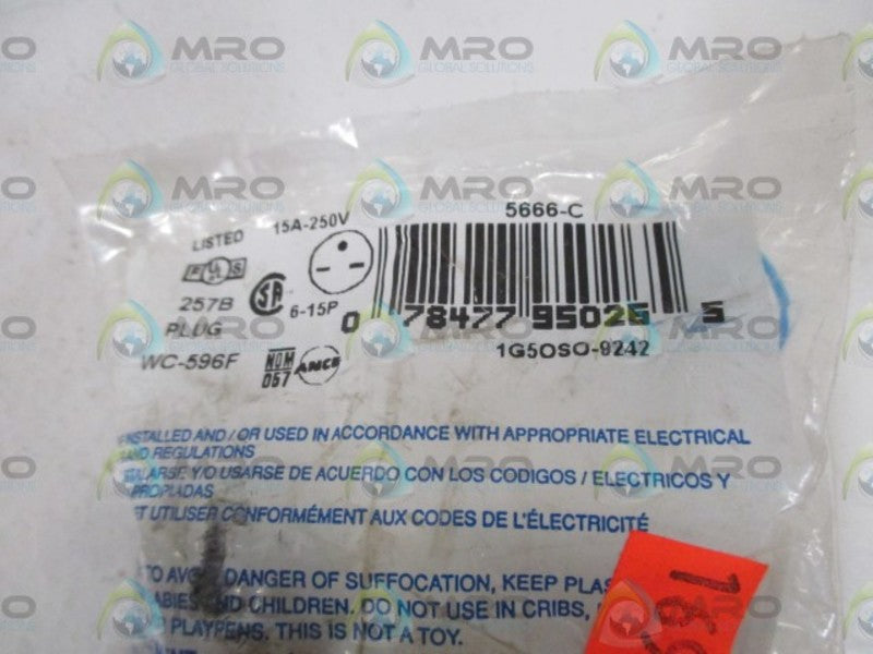 LOT OF 5 LEVTION 5666-C PLUG *NEW IN A FACTORY BAG*