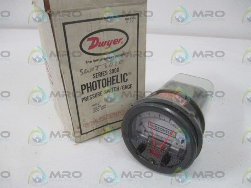 DWYER 3010HH PHOTOHELIC PRESSURE GAUGE 0-10" WC * NEW IN BOX *