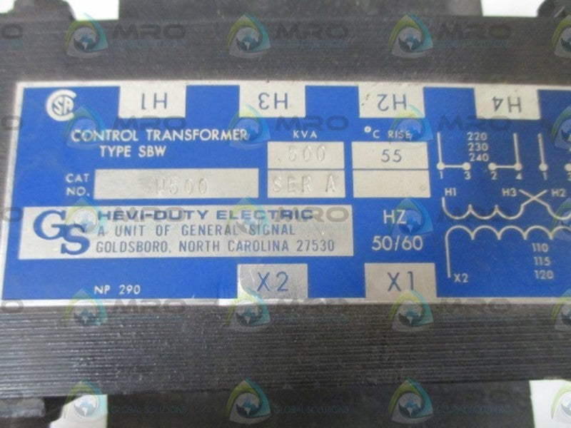 HEVI-DUTY W500 TRANSFORMER *NEW NO BOX*