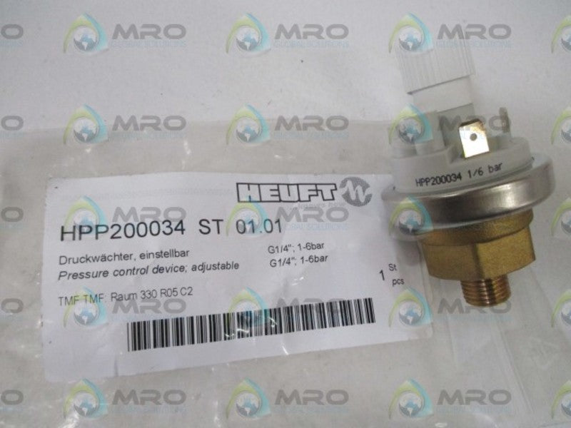 HEUFT HPP200034 ST 01.01 PRESSURE CONTROL ADJSUTABLE * NEW IN A FACTORY BAG *