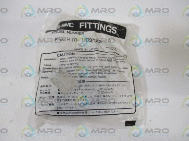 LOT OF 5 SMC KQ2H10-U03-X2 FITTING *NEW IN A FACTORY BAG*