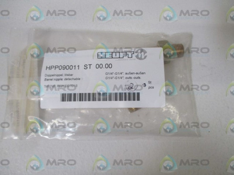HEUFT HPP090011 ST 00.00 BARREL NIPPLE; DETACHABLE * NEW IN A BAG *