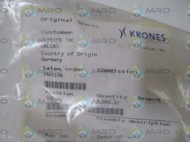 KRONES 0023700068 SEAL RINGS * NEW IN A BAG *
