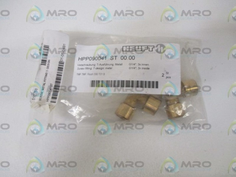 LOT OF 2 HEUFT HPP090041 ST 00.00 T-DEISGN METAL SCREW FITTING*NEW IN A BAG*