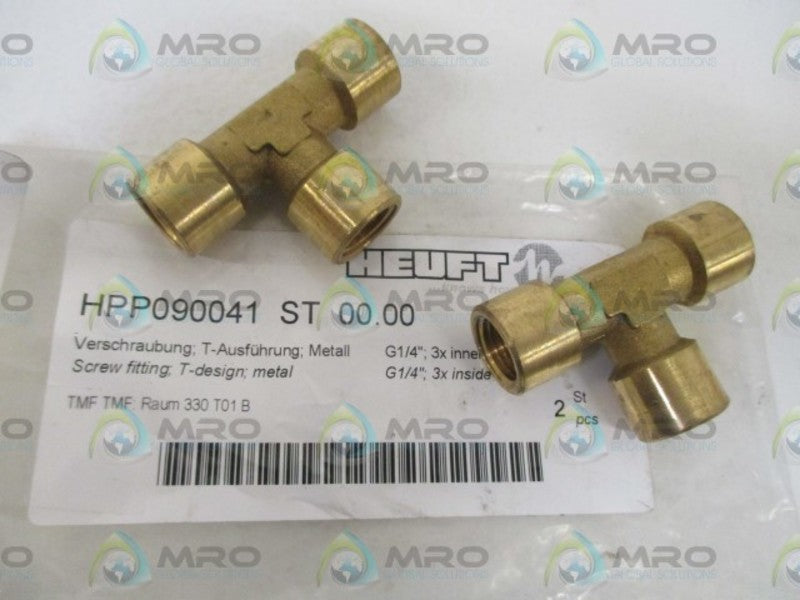 LOT OF 2 HEUFT HPP090041 ST 00.00 T-DEISGN METAL SCREW FITTING*NEW IN A BAG*