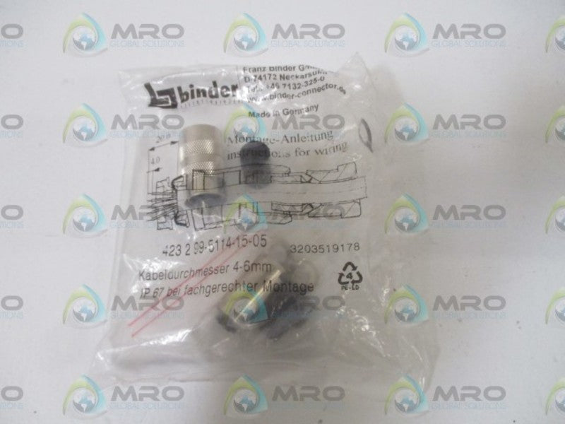 BINDER 423-2-99-5114-15-05 CONNECTOR * NEW IN A FACTORY BAG *