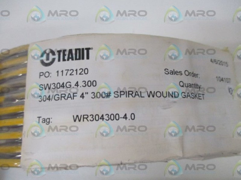 LOT OF 10 TEADIT SW304G.4.300 SPIRAL WOUND GASKET *NEW NO BOX*