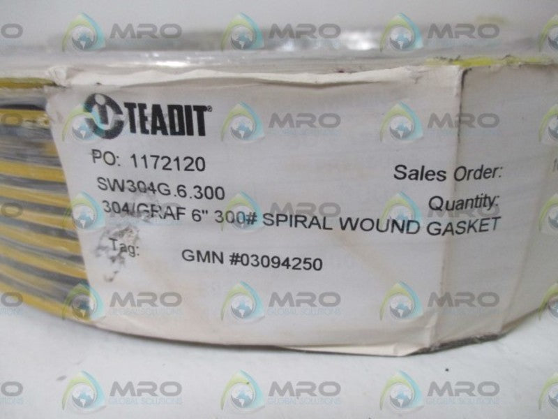 LOT OF 10 TEADIT SW304G.6.300 SPIRAL WOUND GASKET *NEW NO BOX*