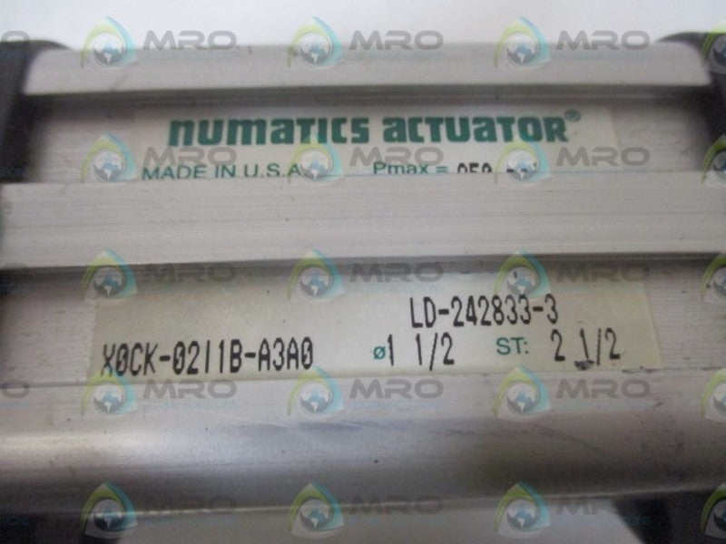 NUMATICS X0CK-02I1B-A3A0 PNEUMATIC CYLINDER *NEW NO BOX*