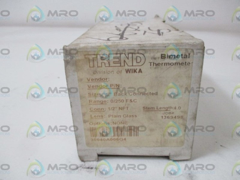 TREND 0/250 F&C BIMETAL THERMOMETER *NEW IN BOX*