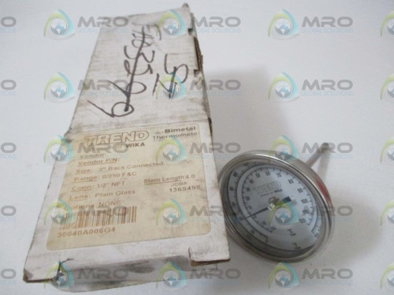 TREND 0/250 F&C BIMETAL THERMOMETER *NEW IN BOX*
