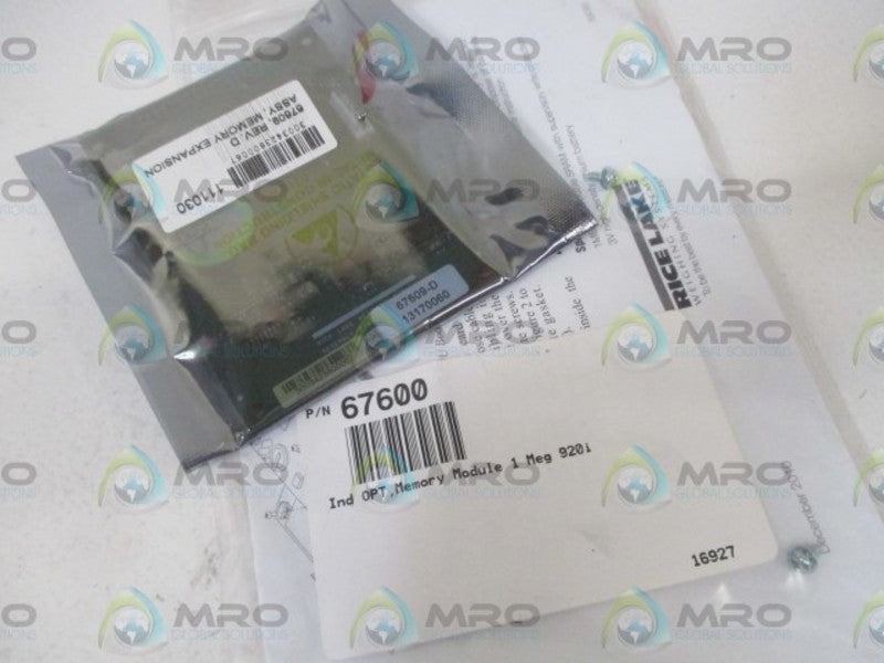 RICE LAKE 67609-D (67600) MEMORY MODULE * NEW IN A BAG *