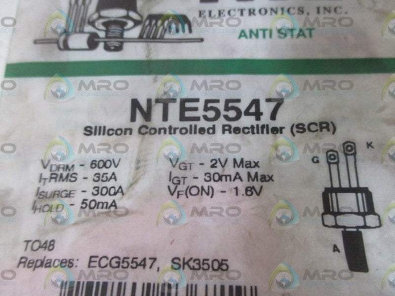 NTE NTE5547 SILICON CONTROLLED RECTIFIER * NEW IN A FACTORY BAG *