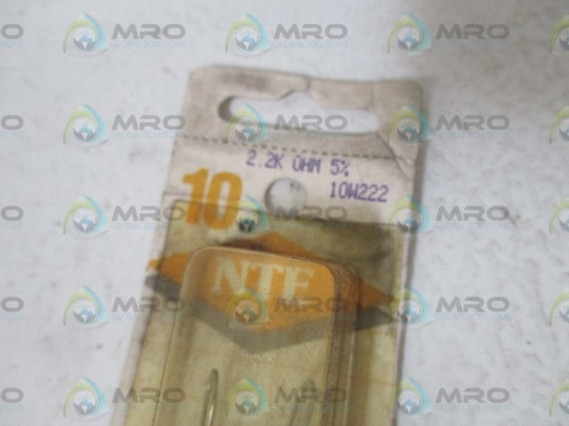 NTE 10W222 WIREWOUND RESISTOR * ORIGINAL PACKAGE *