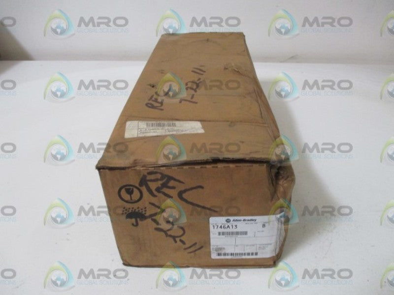 ALLEN BRADLEY SLC 500 1746-A13 SER. B 13-SLOT RACK DATE: 2011 * FACTORY SEALED *