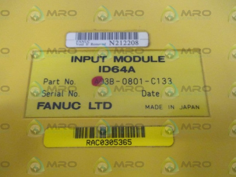 FANUC A03B-0801-C133 INPUT MODULE * USED *