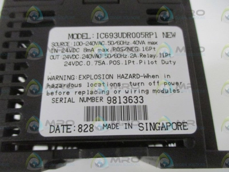 GE FANUC IC693UDR005RP1 PROGRAMMABLE CONTROLLER * USED *