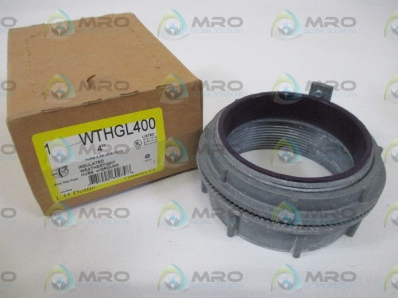 LH. DOTTIE WTHGL400 4" INSULATED WEATHERTIGHT HUBS W/GROUND*NEW IN BOX*