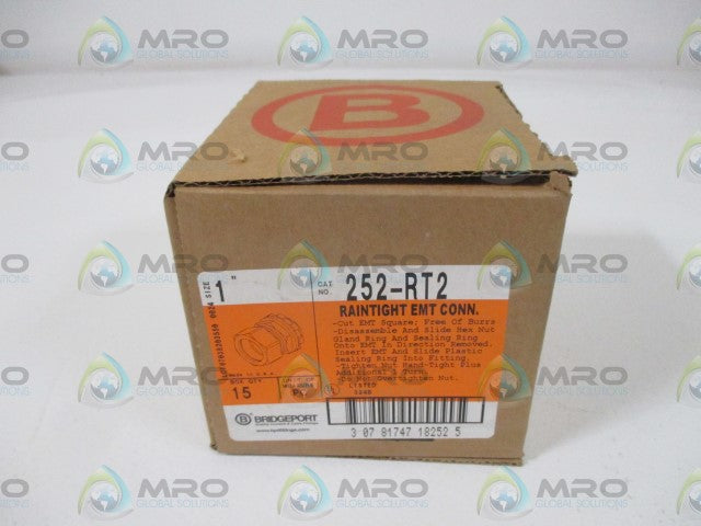 LOT OF 15  BRIDGEPORT 252-RT2 1" RAIN TIGHT COMPRESSION *NEW IN BOX*