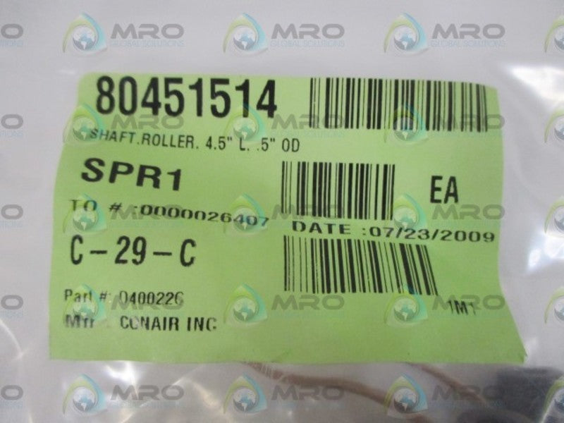 LOT OF 4 CONAIR INC. D40022C ROLLER SHAFT 4.5" L .5" *NEW IN A BAG*