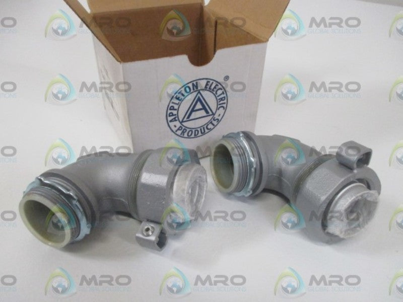 LOT OF 2 APPLETON STB-90150L 1-1/2" CONNECTOR *NEW IN BOX*