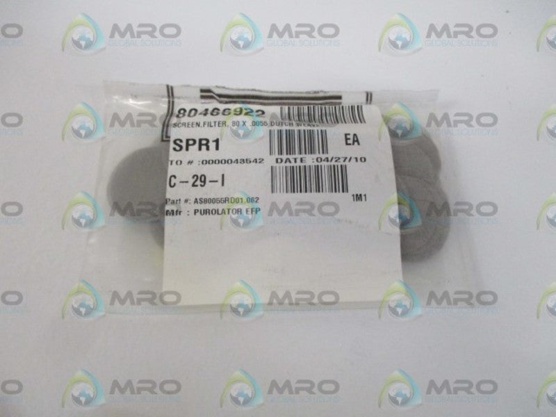 LOT OF 100 PUROLATOR EFP AS80055RD01.062 FILTER SCREEN *NEW IN A BAG*