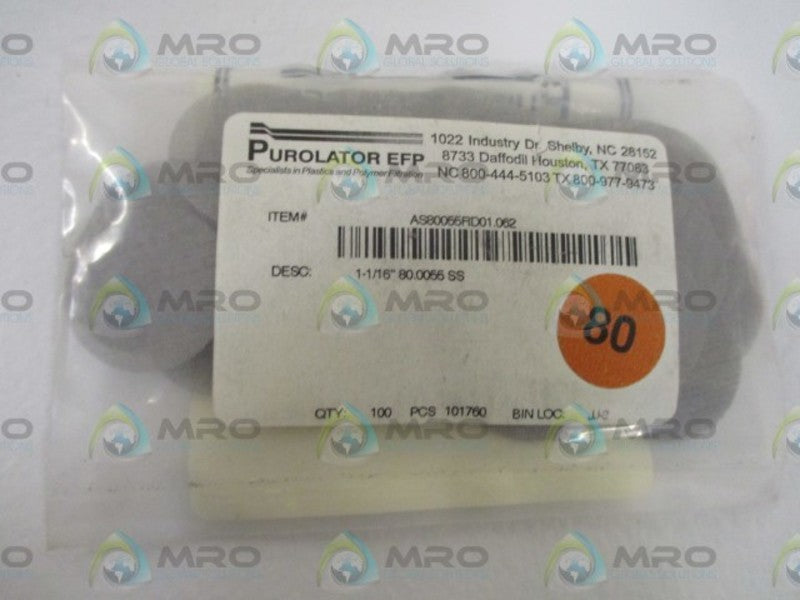 LOT OF 100 PUROLATOR EFP AS80055RD01.062 FILTER SCREEN *NEW IN A BAG*